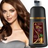 Remocc Instant Brown Hair Dye Shampoo for Women Men, Hair Coloring Shampoo for Gray Hair, 500ml Herbal Ingredients 3 in 1 Brown Hair Dye - 100% Gray Coverage Coloring in Minutes 16.9 Fl Oz