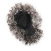 Aisaide High Afro Puff Drawstring Ponytail Bun with Bangs for Black Women Short Afro Kinky Curly Ponytail Extension Clip in Hair Extensions Pineapple Synthetic Grey Ponytail with Two Clips(1B/Grey)