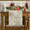 Artoid Mode Beige Snowflake Let It Snow Winter Table Runner, Seasonal Christmas Kitchen Dining Table Decoration for Home Party Decor 13x72 Inch
