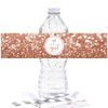 Andaz Press Glitzy Faux Rose Gold Glitter Water Bottle Baby Shower Sticker Labels, It's a Girl!, Rattle Graphic, 20-Pack