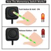 12V 24V Mini Momentary Push Button ON-Off Switch [2-Pack], Easy to Install Surface Mount Button Switch