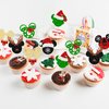 Gyufise 24Pcs Merry Christmas Cupcake Toppers Mouse Deer Christmas Hat Cupcake Picks Xmas Holiday New Year Kids Birthday Cake Decorations Party Supplies
