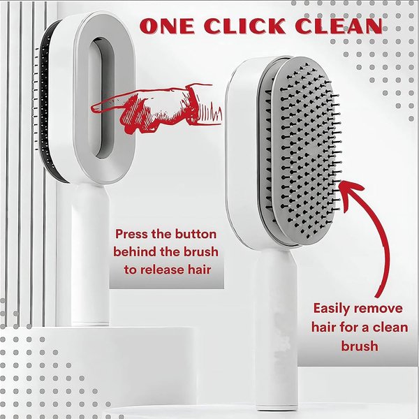 Harborhaven- 3-D Revolutionary 2024 detangling hair brush for women,one-click clean up feature,central 3-d airbag: smooth, glide and style effortlessly- color-rose