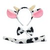 Halloween Cow Headband Bow Tie Tail Milk Cow Hair Bands Headpiece Women Cow Ears Horns Hairband Hair Hoop Holiday Party Decoration Cosplay Costume Christmas Carnival Handmade Hair Accessories 2 Set