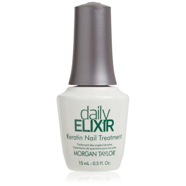 Morgan Taylor Daily Elixir Keratin Treatment, Base Coat For Nails, Long Lasting Nail Polish, Strengthening Base Coat, 0.5 oz.
