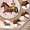 Hungdao 52 Pcs Western Party Horse Balloons Cowboy Decorations Bandana Balloons Cowgirl Foil Latex Balloons for Baby Shower Birthday Arch Decorations(Blue Brown Series)