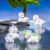 ONEST 16 Pieces Mini Unicorn Figurines Resin Garden Miniature Landscape Unicorn Cake Toppers Miniature Cute Cartoon Unicorn Crafts Ornament for Cake Garden Home Party Decoration