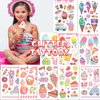 Konsait Glitter Ice Cream Tattoos for Kids, Lollies, Donut Cake Kids Tattoos Temporary for Girls Donut Birthday Party Decorations Two Sweet Birthday Party Supplies Donut Party Favors 99 Pcs