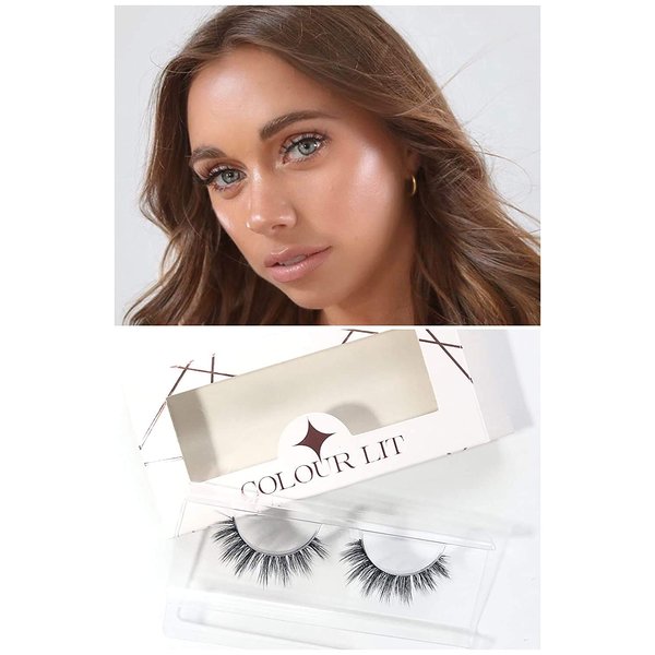 Colourlit It Factor Faux Mink Eyelashes - Professional 3D False Lashes - Handmade Cruelty Free Long Fake Eyelashes - Dramatic Natural Look Lashes - Confident
