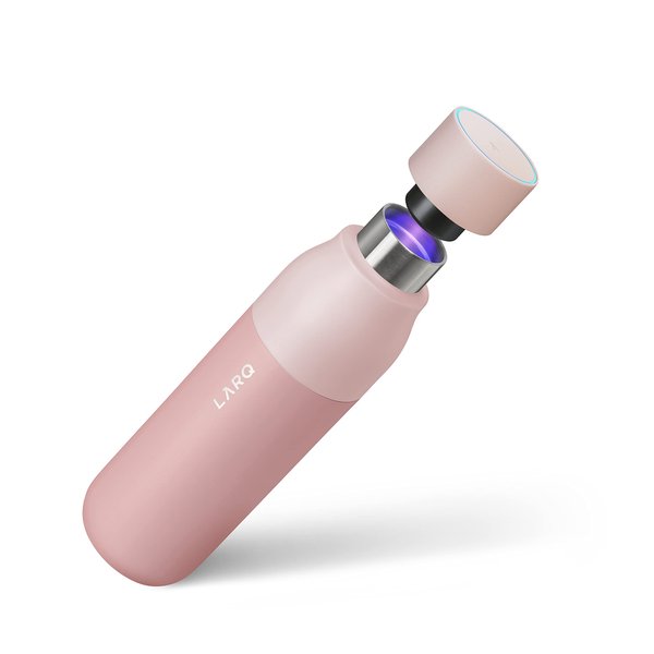 LARQ Bottle PureVis 17 oz - Self-Cleaning and Insulated Stainless Steel Water Bottle with UV Water Purifier and Award-winning Design | Reusable & Travel Friendly, Himalayan Pink