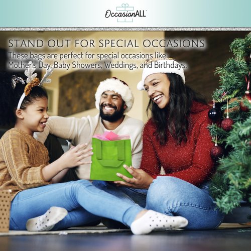 OccasionALL 6x6 12 Piece Multi Color Small Canvas Gift Bags with Handles, Reusable Bags, Party Bags, Bags for Gift Tiny Tote Bag for Candy Favors Gift