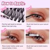 Fluffy Lash Clusters Kit 240pcs DIY Lash Extension Kit, Wispy Lash Clusters Kit Natural 60D+80D Mixed 12-16mm Eyelashes Kit C Curl with Lash Bond and Seal and Lash Applicator Tool.(60+80 Kit)