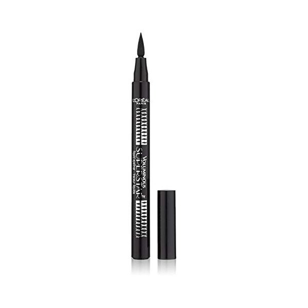 L'Oreal Paris Voluminous Superstar Liquid Eyeliner Pen, Black [202] 0.056 oz (Pack of 2)