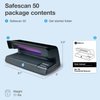 Safescan 50 UV Counterfeit Bill Detector, Small Footprint, Lightweight, Great for Bills, Credit Cards, Passports, IDs, Suitable for All Currencies, Powerful 9W UV Light, CE Certified, 3-Year Warranty