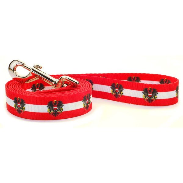 Dog Leash with The Austria Flag Design | Great for National Holidays, Special Events, Festivals, Independence Days and Every Day Strong Safe | 4 or 6 Foot Long