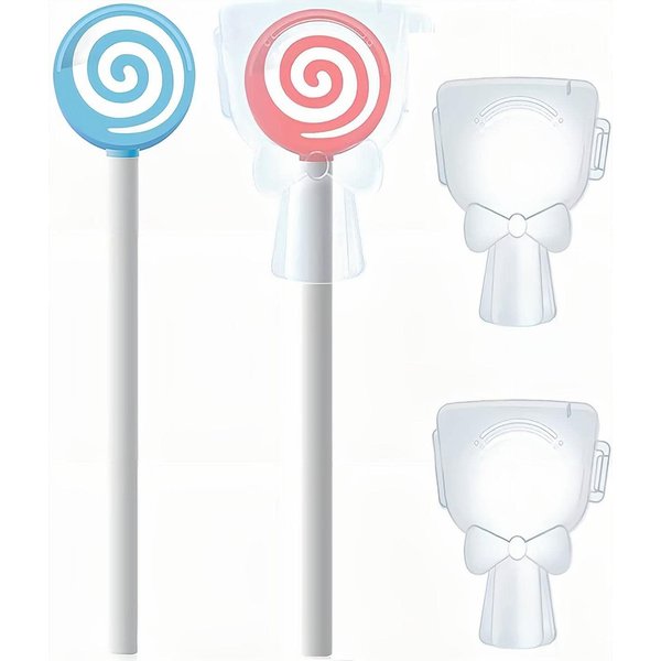 Y-Kelin Kids Tongue Scraper or Cleaner Set-Tongue Cleaner Tongue Brush with Smiley Cover, Multi-color Lollipop Shape Soft Silicone Tongue Brush for Kids, Reduce Bad Breath (2 PACK)