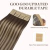 GOO GOO Balayage Chocolate Brown to Honey Blonde 16 Inch 50g 20pcs Human Hair Straight Real Hair Tape in Remy Hair Extensions