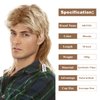 NAYOO Mullet Wigs for Men 70s 80s Costumes Cosplay Curly Punk Fancy Party Halloween Cosplay Costume Wigs (Blonde)