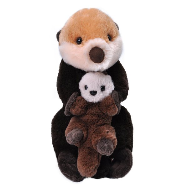 Wild Republic Mom and Baby Sea Otter, Stuffed Animal, 12 inches, Gift for Kids, Plush Toy, Fill is Spun Recycled Water Bottles