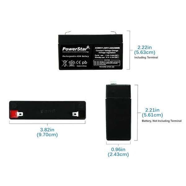 PowerStar New UB613 Sealed Lead 6V 1.2AH Battery Replaces PS612 MX06012 ES1.2-6 SLA0864