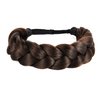 STHEJFB Bohemian Braided Headband Oversized Classic Wide Braids Adjustable Elastic Strap Synthetic Wig Headband Women's Braids Beauty Accessories (Brown)
