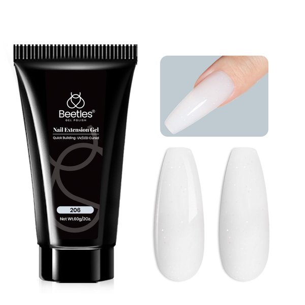 Beetles White Glitter Poly Gel Nail Extension Gel Glazed Dream 60g Poly gel Nail Colors Poly Nail Gel Poly gel Nail Gel Trendy Nail Art Design Easy DIY Salon Nail At Home Gifts for Women