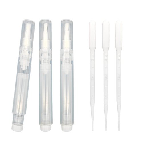 URGINO 3-Pack 6ml Upgraded Refillable Cuticle Oil Pens, Reusable Empty Cuticle Oil Pen for Nails, Single Hand Press Nail Oil Pen Refillable (White)
