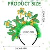 Fashey St Patricks Day Light Up Headband Glitter Green Shamrock Hair Band Irish Day Headbands Butterfly Headpiece Festival Rave Hair Accessories for Women and Girls
