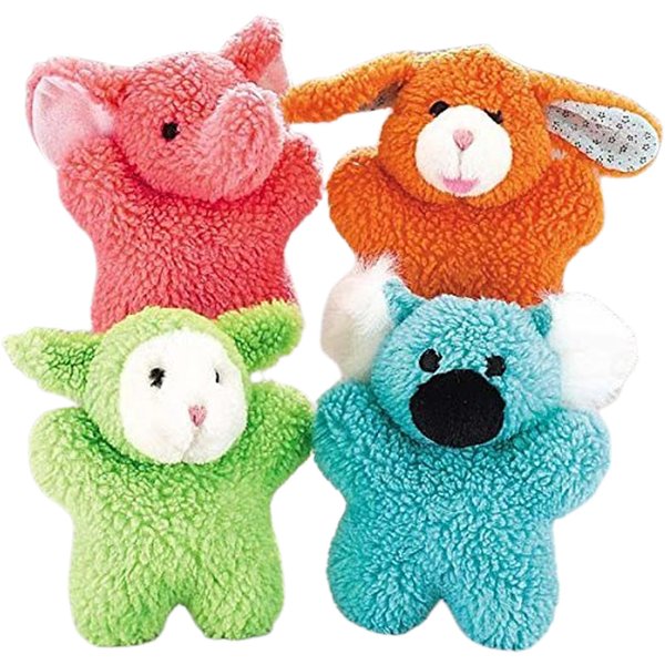 Zanies Cuddly Berber Baby Dog Toy 4-Pack (Bunny, Elephant, Koala, and Lamb)