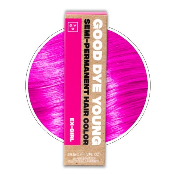 Good Dye Young Streaks and Strands Semi Permanent Hair Dye (Ex-Girl Pink) – UV Protective Temporary Hair Color Lasts 15-24+ Washes – Conditioning Pink Hair Dye – PPD free - Cruelty-Free & Vegan