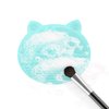 [2-Pack] Makeup Brush Cleaning Mat, Cute Cat Ear Design Silicone Portable Brush Cleaner Pad Washing Tools with Suction Cups [US Patent Registered] (Pink+Green)