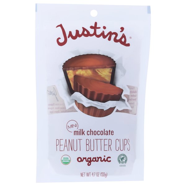 Justin's, Mini Peanut Butter Cups, Milk Chocolate, 4.7 oz