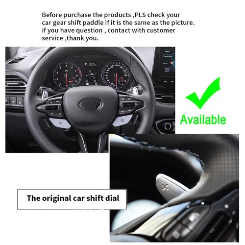 HIBEYO Paddle Shifter Extensions for Hyundai I30 Wagon N Line Veloster KONA N Elantra Avante GT N-line CN7 2019-2023 Metal Steering Wheel Paddle Shifter Trim Cover Decoration Accessories-Blue