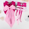 ANBALA Big Hair Bows for Women, 6 PCS Satin Ribbon Hair Bows Set, Tassel Bowknot Hair Clips with Long Tail, Cute Hair Barrettes Bowknot Tassel Bow Hair Clips for Girls (Pink, Hot pink)