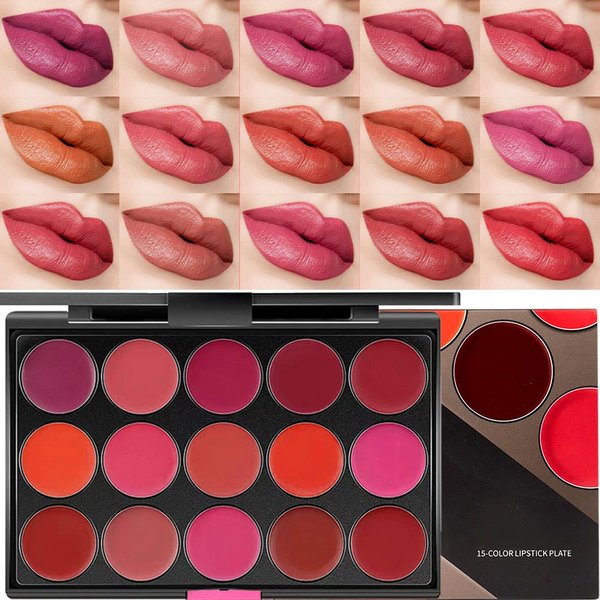 Kaely 15 Colors Lip Palette Makeup,Pro Lip gloss Cream Palette,Halloween Matte Red Lipstick Set for Women,labiales mate 24 horas originales matte larga duracion 24 Lip Stain Long Lasting Waterproof