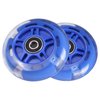 WHEELGOO Rear 80mm Light Up White Flashing 3-Wheeled Kid Scooter Replacement Wheels Compatible with Micro Globber Lascoota Kick Scooter, 2-Pack (Blue)