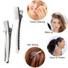 Hicarer 150 Pieces Heat Shield Guards, 6 Pieces Hair Clips, Single Hole, Clear Fusion Glue Protector for Hair Extension Using