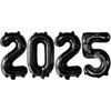 KatchOn, 16 Inch 2025 Black Balloons - New Years Eve Party Supplies 2025 | 2025 Balloons Black for Happy New Year Decorations 2025 | New Years 2025 Black Balloons for Senior Night Decorations 2025
