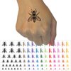 Honey Bee with Heart on Back Temporary Tattoo Water Resistant Fake Body Art Set Collection - Black (One Sheet)