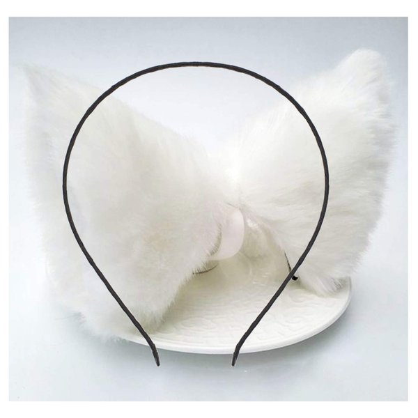 Cat Ears Headband Hair Clips Fox Ears Hair Bands Barrettes Women Furry Kitty Kitten Cat Headpiece Hairband Hair Hoop Halloween Party Decoration Cosplay Costume Handmade Hair Accessories White White