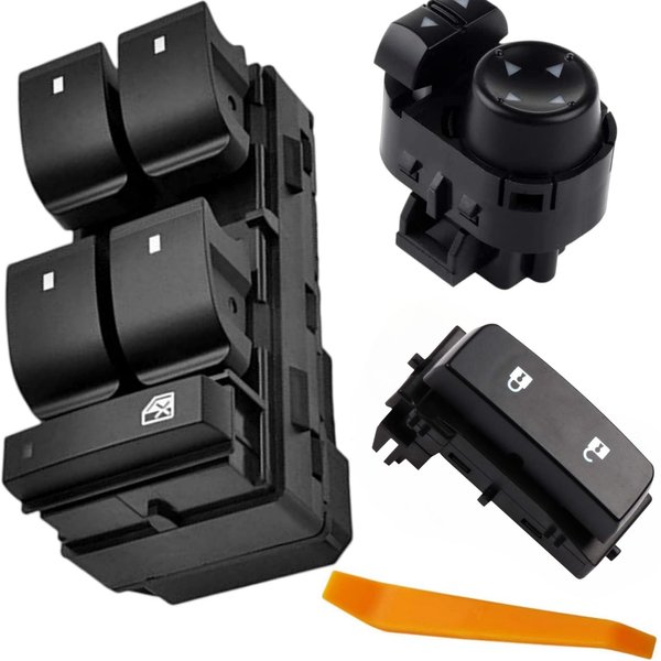 Power Window Control Switch Button Front Driver Side Door Lock Switch & Mirror Switch Compatible with 2007-2013 Chevy Silverado/GMC Sierra 1500 2500HD 3500HD