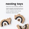 Wee Gallery Bamboo Nesting Bear, Building and Stacking Blocks, Arc Stacker and Balance Toy for Child Motor Skills, Problem Solving, Play, and Nursery Decor (for Kids Age 18 Months and up)