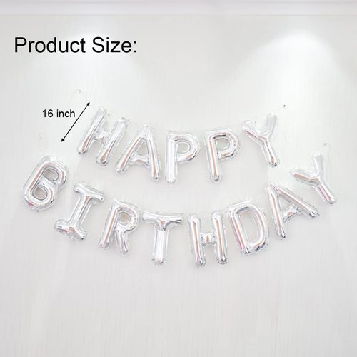 Happy Birthday Balloon Banner 40 inch 30 Balloon Number 16 Inch Happy Birthday Letters Balloons Silver Foil Mylar Balloons for Women and Man 30th Birthday Decorations Party Supplies