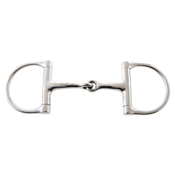 Korsteel Stainless Steel Jointed Dee Ring Snaffle Bit, 5.25"