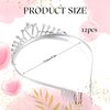 Remuuly 12 Pcs Tiara Crown Princess Crown Headband for Women Girls Silver Queen Crown with Comb Rhinestone Tiara for Bridal Wedding Birthday Prom Party Hair Accessories Cosplay Gift(Rose)