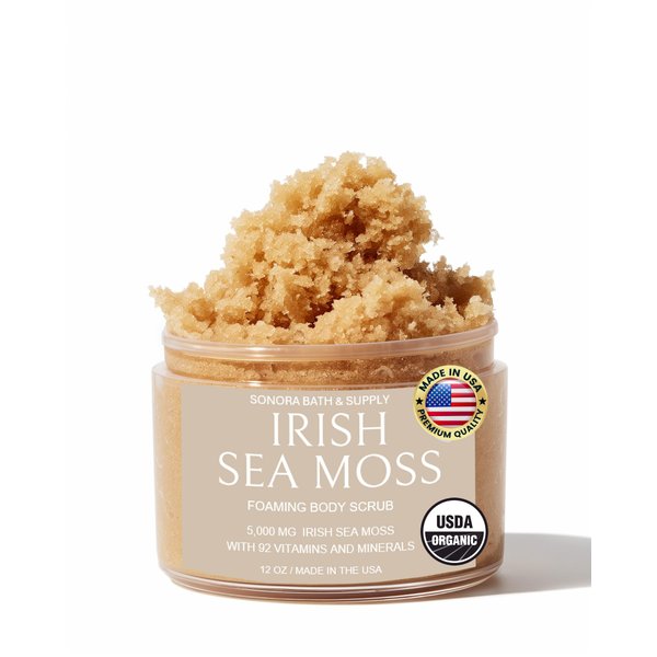 IRISH SEA MOSS BODY SCRUB - 5,000 mg Pure USDA Certified Organic Irish Sea Moss - Made in USA