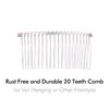 Cinaci 30 Pack Silver Metal Hair Side Combs Plain Slide Barrettes with 20 Teeth DIY Decorative French Headpieces Bun Holder Wire Comb Hair Clips Crafts Accessories for Women Girls Wedding Brides Veil