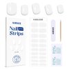 AIRSEE Semi Cured Gel Nail Strips Kit(White Haven)-Works with Any UV Nail Lamps Light, Salon-Quality,Long Lasting, Easy to Apply & Remove - Includes 20Pcs 2 Prep Pads, Nail File & Wooden Stick