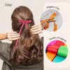 2PCS Silky Satin Hair Bows Hair Clip Ribbon Accessories Ponytail Holder Hair Bow for Women Girls Teens (Peach)