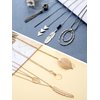 Hicarer 12 Pieces Long Pendant Necklace Set Y Tassel Leaf Circle Bar Necklace for Women (Tassel)